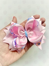 Pink and Blue Floral Hair Bow