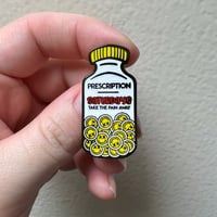 Image 2 of "Saturdays Take The Pain Away” Louis Tomlinson FITF Prescription Bottle Enamel Pin