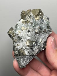Image 6 of Cubic Pyrite & Quartz Crystal Points Cluster | Bulgaria #2944