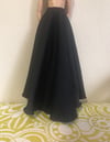 Black Satin Maxi Skirt for Minifee