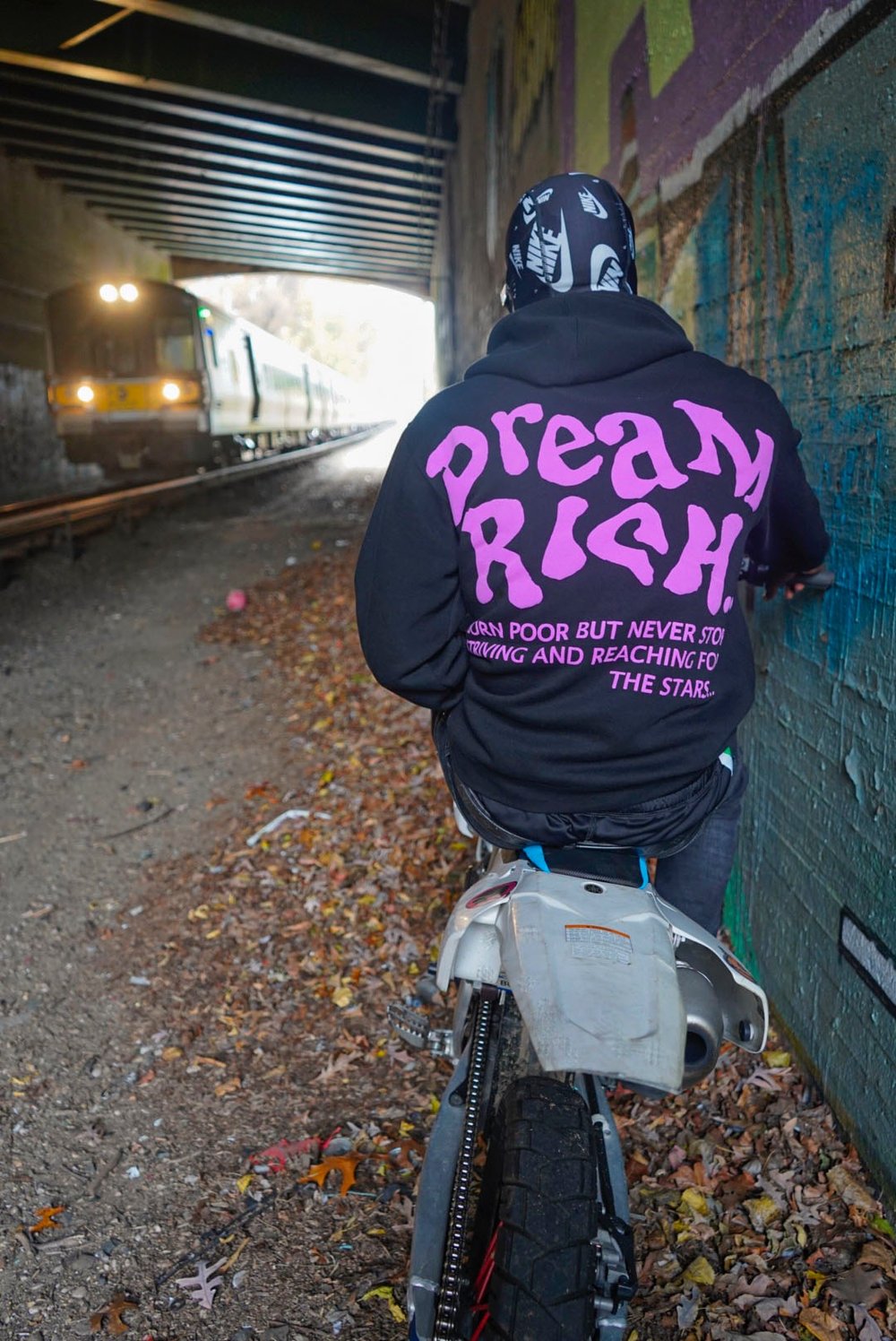 DREAM RICH HOODIE // PURPLE &YELLOW PRINT