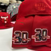Image 3 of New Era 59Fifty Battle Red / Metallic Silver/ Grey Paisley UV 