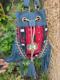 Image 1 of Evie Bag - navy and red dets