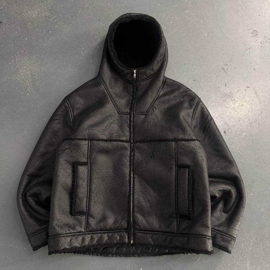 Image of 2023 Supreme Faux Shearling Hooded Jacket, size xl