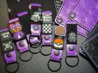 Image 3 of Purple Leather Keychain Lanyard