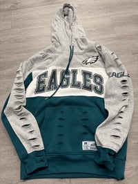 Large gray/white Eagle destroyed hoodie 