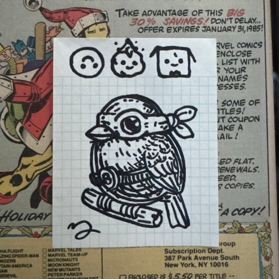 Image of Fat Bird Sharpie Sketch #60