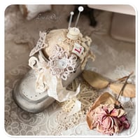 Image 5 of Handmade White Vintage Boot Pin Cushion 