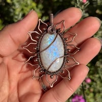 Image 1 of Rainbow Moonstone Sun/Flower 🌻🤍