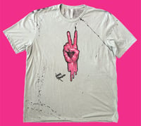 Image 1 of “PEACE” CUSTOM PAINTED T-SHIRT 2XL