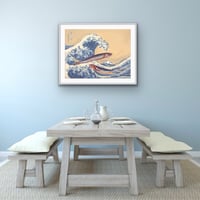 Image 2 of Sardines Surfing Hokusai’s “Hollow of a Wave” Print