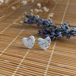 Image of Lavender Fields Earrings (Hearts)