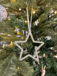 Image 2 of Silver beaded star 10cm
