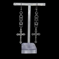Image 2 of Crucifix statement earrings 