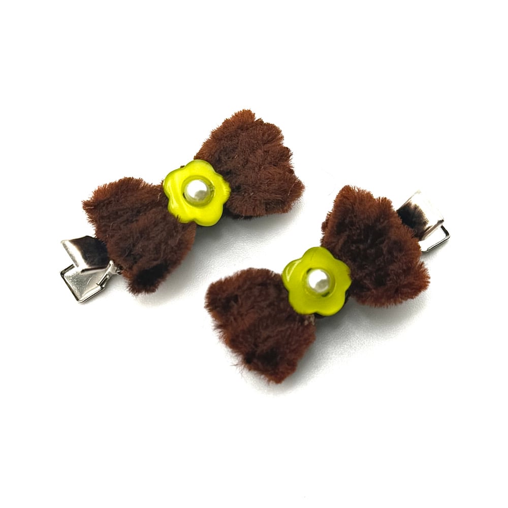 Image of Baby Fuzzy Bow Clips