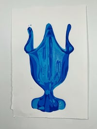 Original reduction print - blue Viking glass