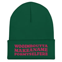 Image 7 of Wooimbouttamakeformyselfere Cuffed Embroidered Beanie