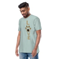Image 3 of Love Paw Print Men’s premium heavyweight tee