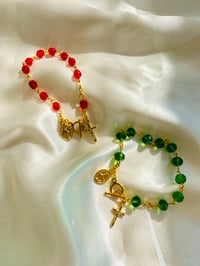 Image 1 of Birthstone Crystal Rosary Bracelet