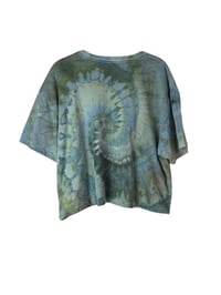 Image 6 of 2XL Crop Tee in Muted Forest Spiral Ice Dye