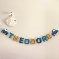 Image 2 of Car Name Garland - Blue & Yellow