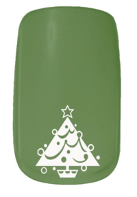 Image 1 of WHITE CHRISTMAS TREES on GREEN 