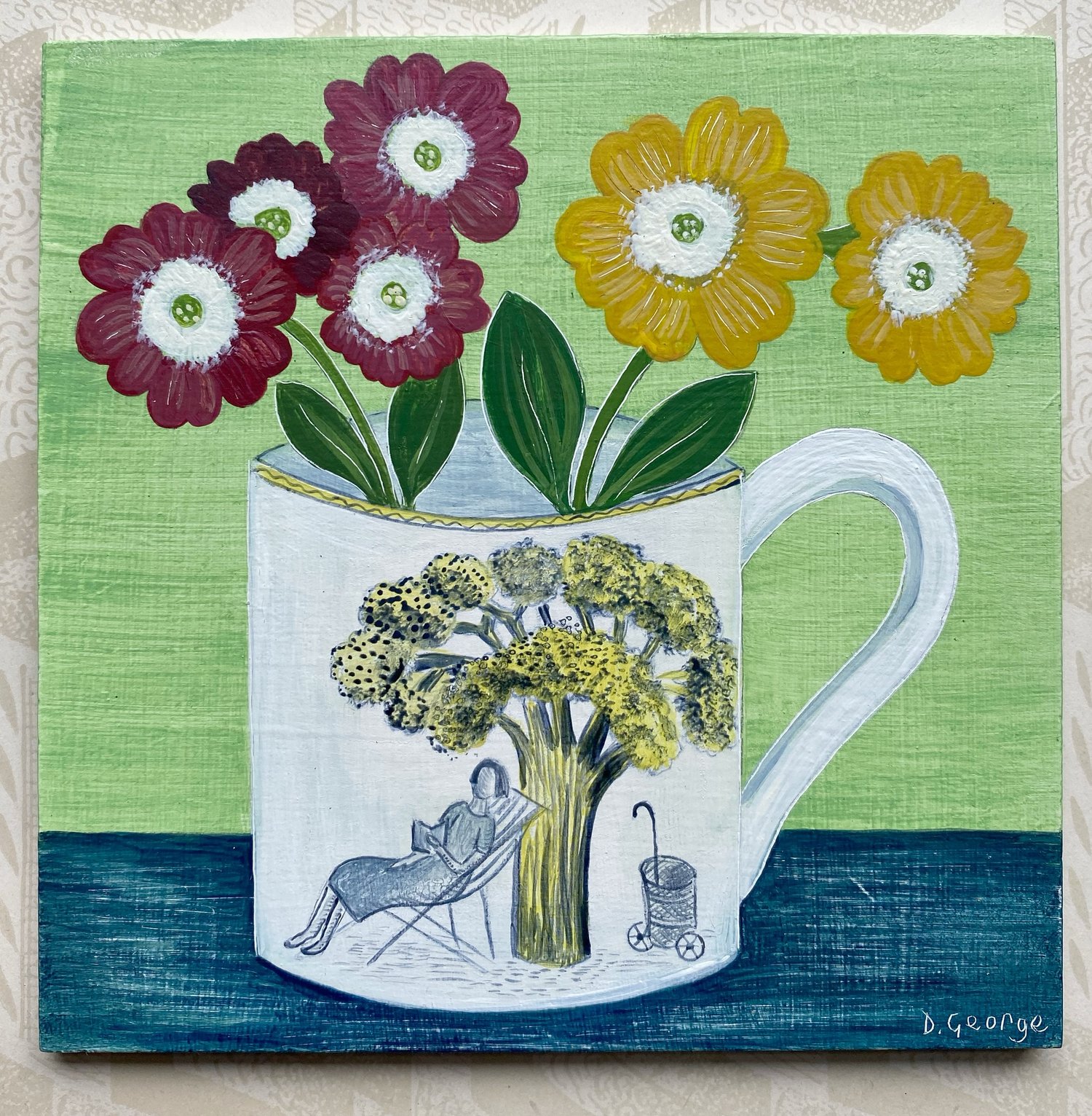 Image of Auriculas in a Ravilious cup