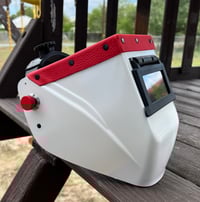 Image 3 of Hobart welding hood red leather 