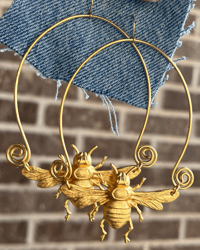 Honey | Brass Bee Earrings