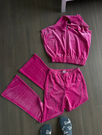pink velvet two piece set (sz med)