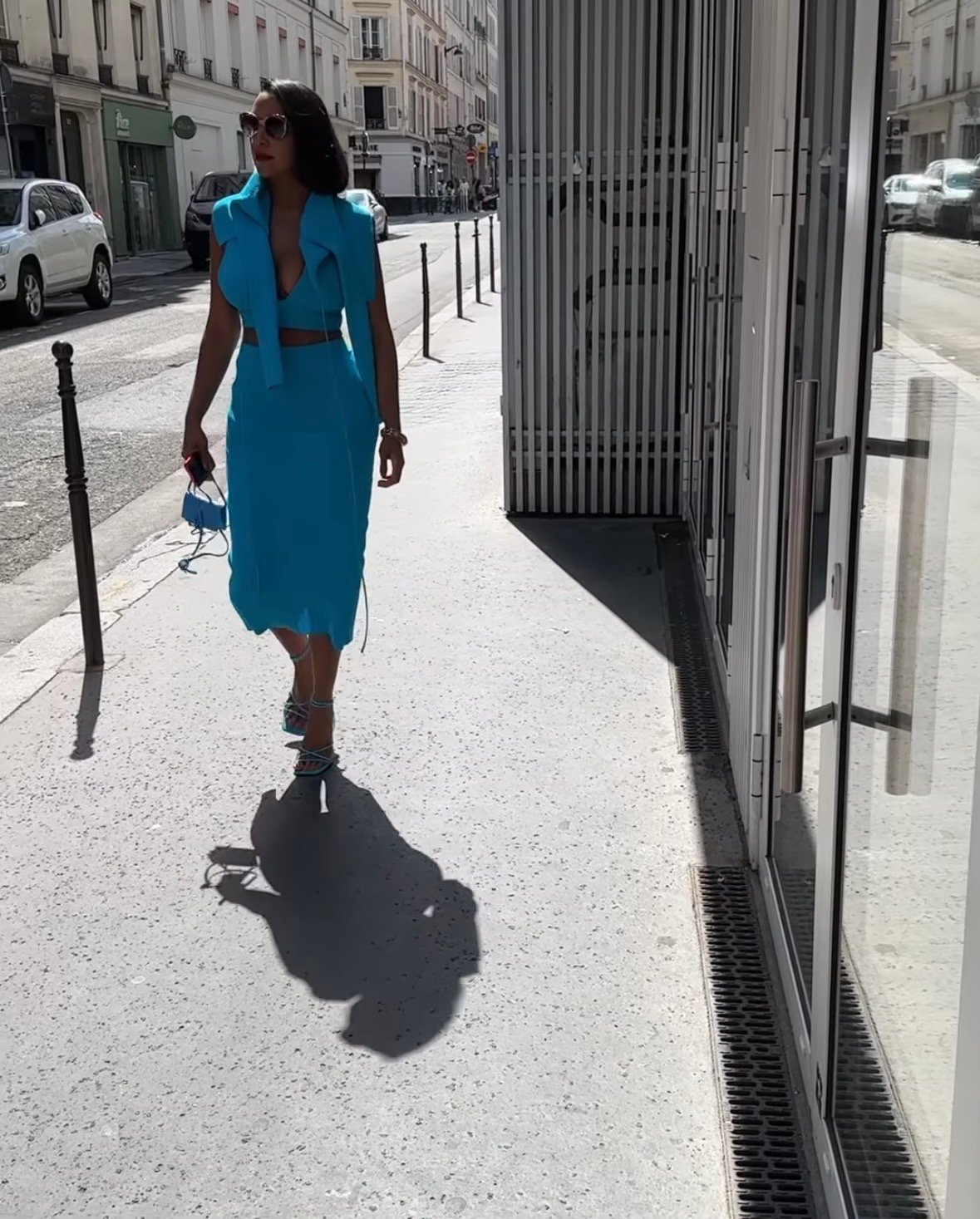 Image of ZARA TEAL RIBBED 3-PIECE SKIRT SET (M)