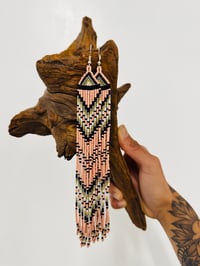 Image 1 of Pink feather earrings 