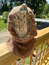Image 4 of Handspun Baby Alpaca Lace Snood | Convertible Cowl & Hood