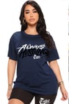 ALWAYS HUSTLING TATTD TEE NAVY