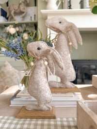 Image 1 of SALE! Neutral Felt Bunnies ( Set of 2 )