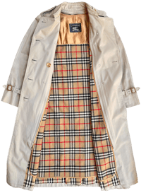 Image 2 of Burberry Plaid Lined Trench Coat - M