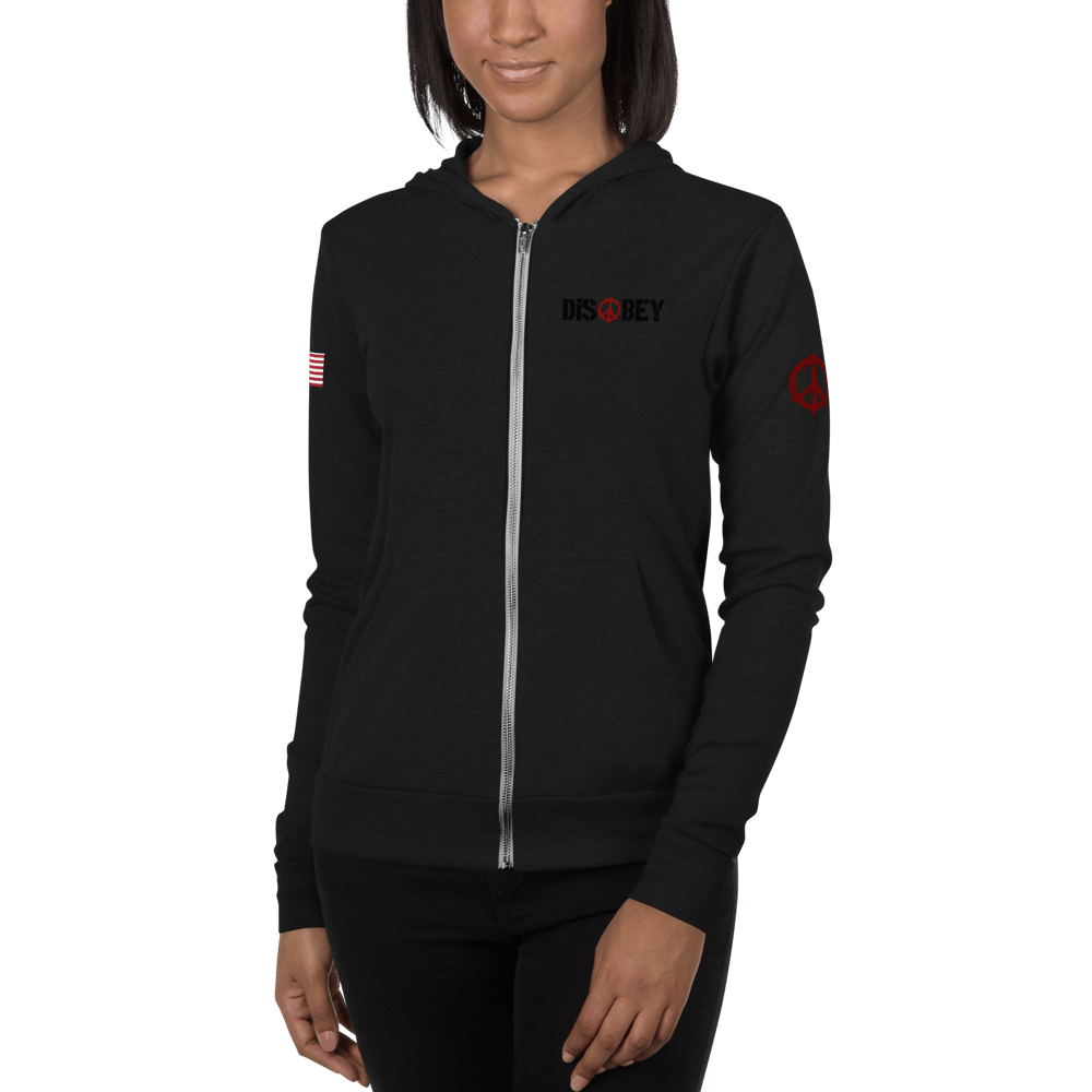 USA DISOBEY UNISEX ZIP-UP HOODIE