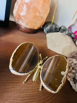 Image of Natural agate contrasted butterfly