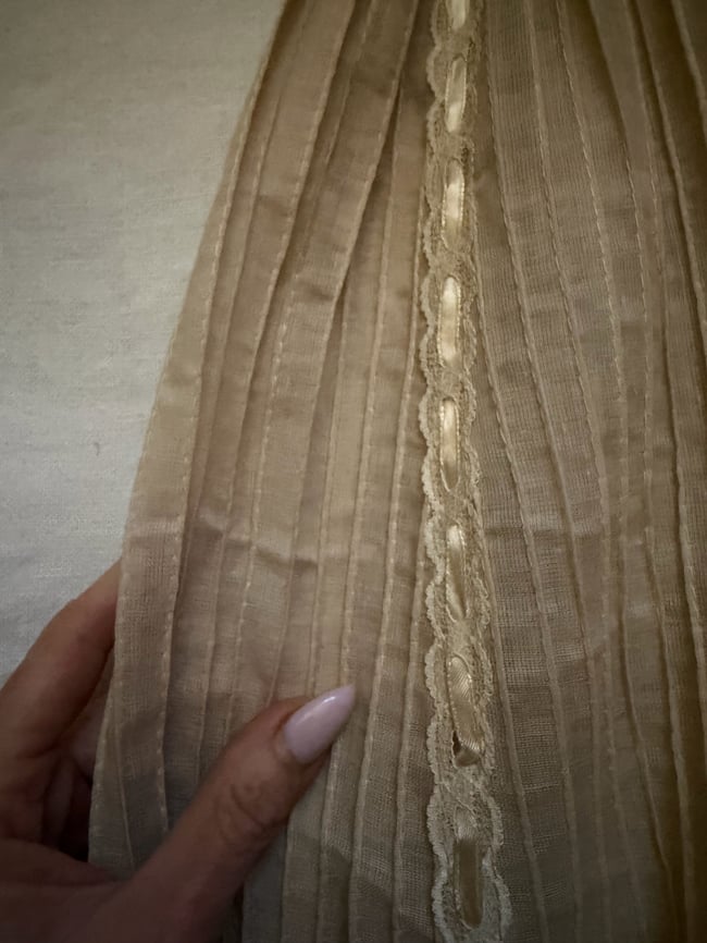 early 1960s Mexican cotton voile pintucked maxi dress wedding