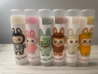 Image 2 of Inspired Labubu Monster Organic Lip Balm Party Favors- Set of 5