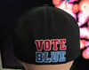 Black Flexfit Hat with Vote Blue & Save Democracy logo 