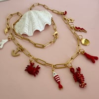 Image 3 of Ocean Theme 2 - Gold Paperclip Charm Necklace