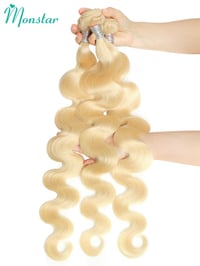 Image 4 of Blonde Brazilian Body Wave Hair Extensions – Remy Human Hair Weave Bundles