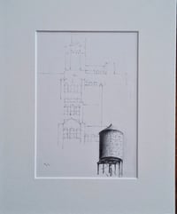 Image 1 of Graphite Water Tower Drawing 03225