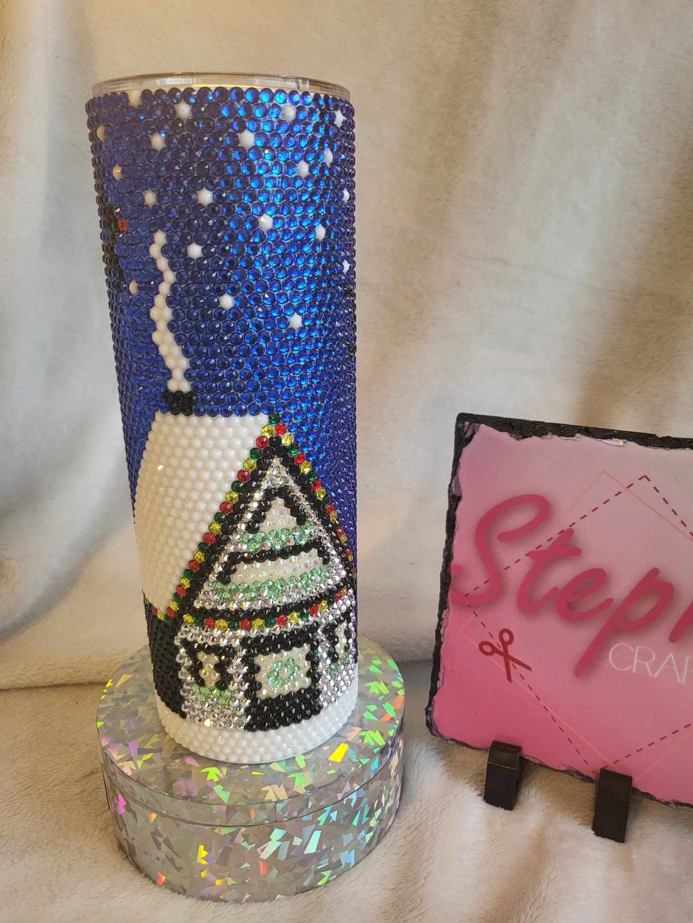 Image of Christmas rhinestone tumbler