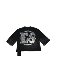 Image 2 of BLACK OVERLY POPSTAR CROPPED TEE