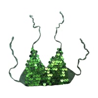 Dark Green Sequin Crochet Top