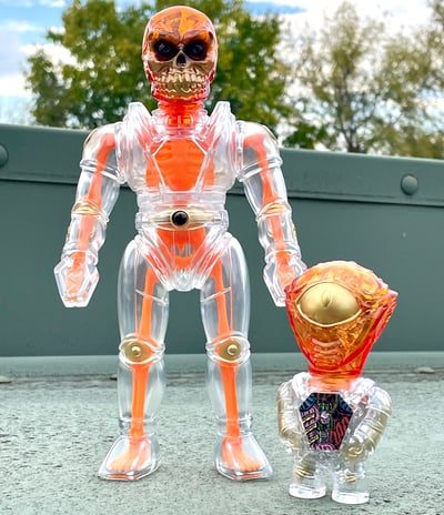 Image of 1/1  SkullRizer & Chibinaut Set of 2 Sofubi (Orange)