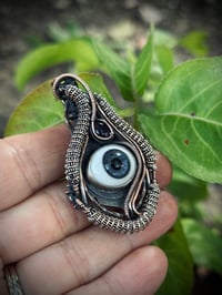 Image 3 of Eyeball and Kyanite Hybrid Wrapped in Sterling Silver and Copper