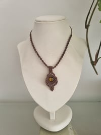 Image 4 of Tiger’s Eye Crystal Macramé Pendant Necklace